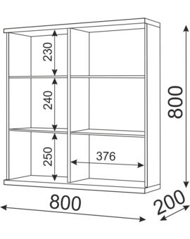 Тиффани (гостиная) М08 Шкаф навесной, изображение 2