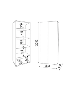 Осло NEW (спальня) М02 (ручка торцевая) Шкаф 2-х ств полки, изображение 2