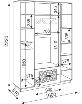 Тиффани (спальня) М28 Шкаф с ящиками (4 двери), изображение 3