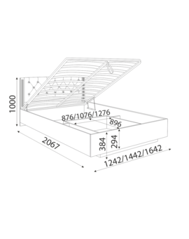 Тиффани (спальня) М40 Кровать парящая 1,2 с ПМ и каретной стяжкой, изображение 2