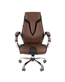 Кресло руководителя Chairman 901 экопремиум черный/коричневый, изображение 2