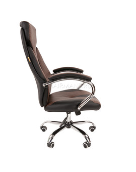 Кресло руководителя Chairman 901 экопремиум черный/коричневый, изображение 3