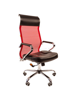 Кресло руководителя Chairman 700 сетка/экопремиум красный/черный, изображение 1