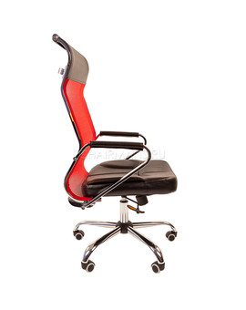 Кресло руководителя Chairman 700 сетка/экопремиум красный/черный, изображение 3