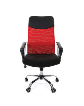 Кресло руководителя Chairman 610 сетка/ткань красный/черный, изображение 2