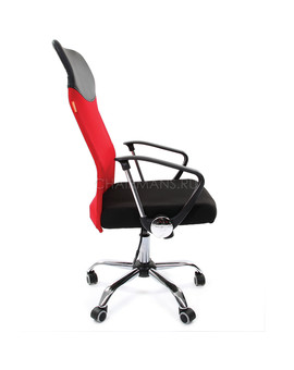 Кресло руководителя Chairman 610 сетка/ткань красный/черный, изображение 3