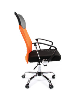 Кресло руководителя Chairman 610 сетка/ткань оранжевый/черный, изображение 3