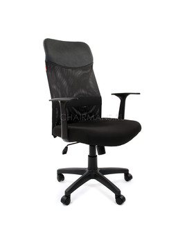 Кресло руководителя Chairman 610 LT сетка/ткань черный, изображение 1