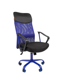 Кресло руководителя Chairman 610 CMet сетка/ткань синий/черный, изображение 1