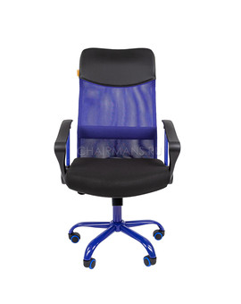 Кресло руководителя Chairman 610 CMet сетка/ткань синий/черный, изображение 2