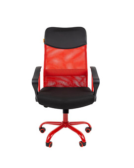 Кресло руководителя Chairman 610 CMet сетка/ткань красный/черный, изображение 2