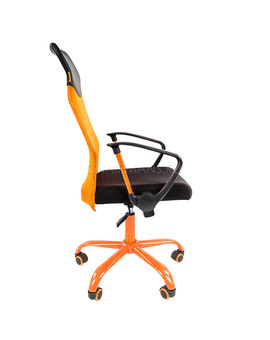 Кресло руководителя Chairman 610 CMet сетка/ткань оранжевый/черный, изображение 3