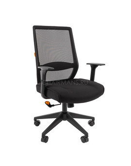 Кресло руководителя Chairman 555 LT сетка/ткань черный, изображение 1