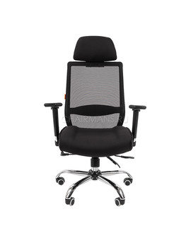 Кресло руководителя Chairman 555 LUX сетка/ткань черный, изображение 2