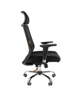 Кресло руководителя Chairman 555 LUX сетка/ткань черный, изображение 3