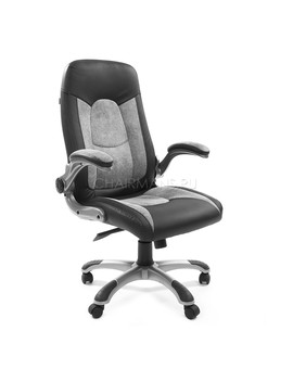 Кресло руководителя Chairman 439 экопремиум/микрофибра черный/серый, изображение 1