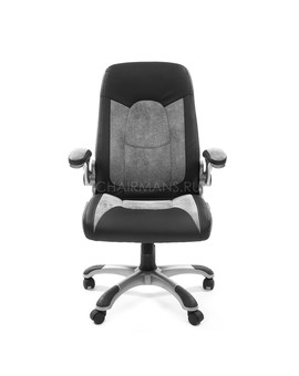 Кресло руководителя Chairman 439 экопремиум/микрофибра черный/серый, изображение 2