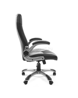 Кресло руководителя Chairman 439 экопремиум/микрофибра черный/серый, изображение 3