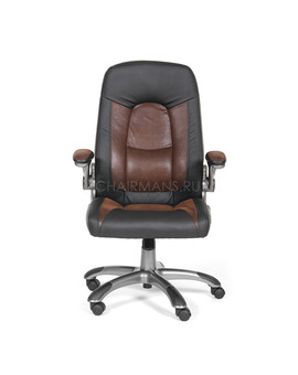 Кресло руководителя Chairman 439 экопремиум/микрофибра черный/коричневый, изображение 2