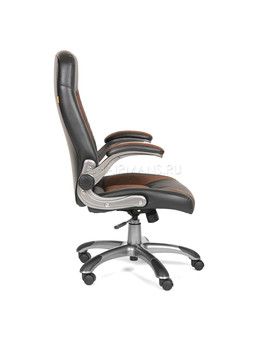 Кресло руководителя Chairman 439 экопремиум/микрофибра черный/коричневый, изображение 3