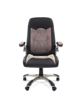 Кресло руководителя Chairman 439 экопремиум/микрофибра черный/бежевый, изображение 2