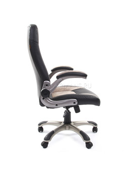 Кресло руководителя Chairman 439 экопремиум/микрофибра черный/бежевый, изображение 3