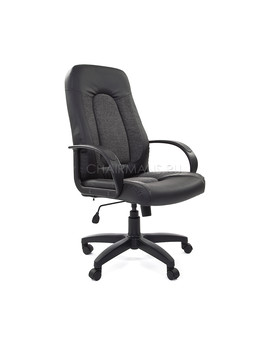 Кресло руководителя Chairman 429 экопремиум/ткань черный/серый, изображение 1