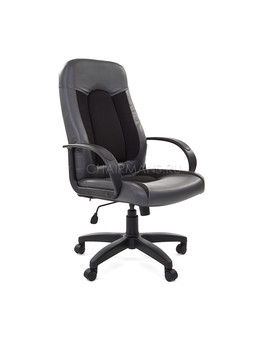 Кресло руководителя Chairman 429 экопремиум/ткань серый/черный, изображение 1