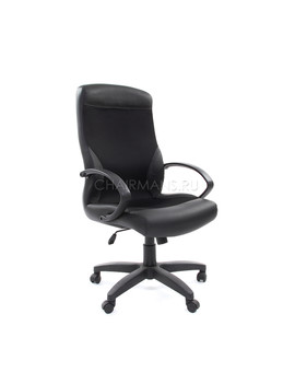 Кресло руководителя Chairman 310 экокожа/ткань черный, изображение 1