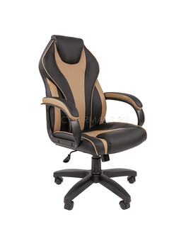 Кресло руководителя Chairman 299 экопремиум черный/бежевый, изображение 1