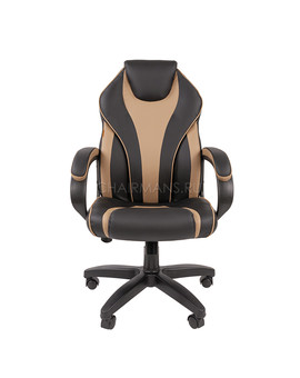 Кресло руководителя Chairman 299 экопремиум черный/бежевый, изображение 2