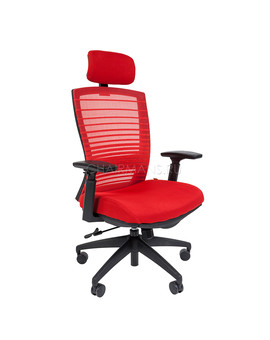 Кресло руководителя Chairman 285 сетка/ткань красный, изображение 1