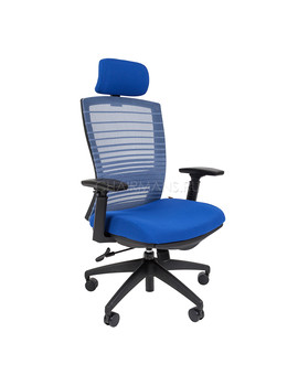 Кресло руководителя Chairman 285 сетка/ткань синий, изображение 1