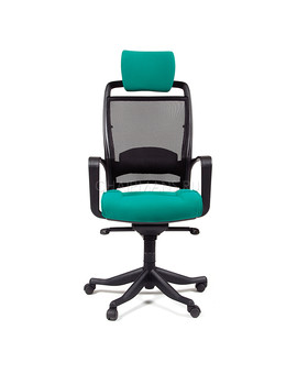 Кресло руководителя Chairman 283 сетка/ткань черный/зеленый, изображение 4