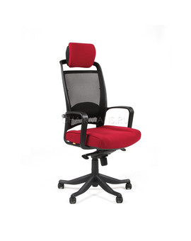 Кресло руководителя Chairman 283 сетка/ткань черный/бордовый, изображение 1