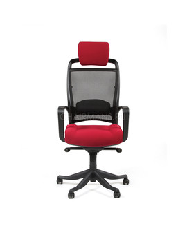 Кресло руководителя Chairman 283 сетка/ткань черный/бордовый, изображение 4