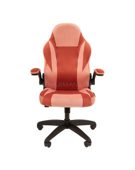 Кресло геймерское Chairman GAME 55 велюр розовый/бордо, изображение 2