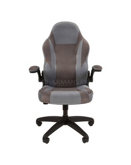 Кресло геймерское Chairman GAME 55 велюр голубой/серый, изображение 2