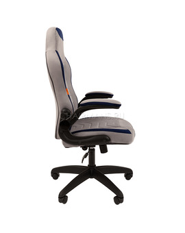 Кресло геймерское Chairman GAME 50 велюр серый/синий, изображение 3