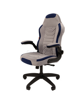 Кресло геймерское Chairman GAME 50 велюр серый/синий, изображение 4