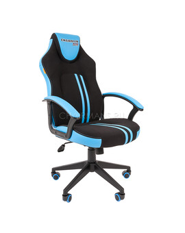 Кресло геймерское Chairman GAME 26 экопремиум черный/голубой, изображение 1