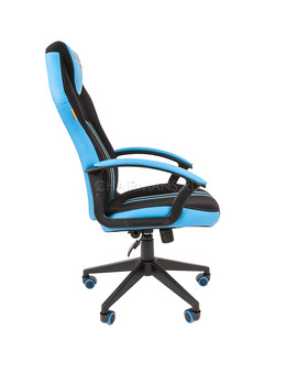 Кресло геймерское Chairman GAME 26 экопремиум черный/голубой, изображение 3