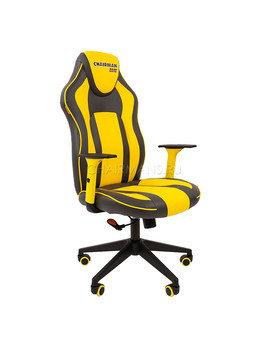 Кресло геймерское Chairman GAME 23 экопремиум серый/желтый, изображение 1