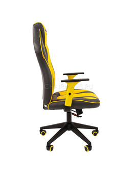 Кресло геймерское Chairman GAME 23 экопремиум серый/желтый, изображение 3