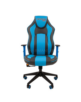 Кресло геймерское Chairman GAME 23 экопремиум серый/голубой, изображение 2