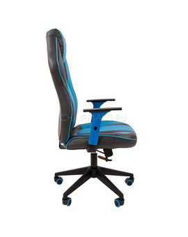 Кресло геймерское Chairman GAME 23 экопремиум серый/голубой, изображение 3