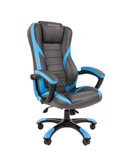 Кресло геймерское Chairman GAME 22 экопремиум серый/голубой, изображение 1