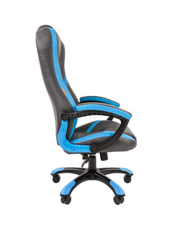 Кресло геймерское Chairman GAME 22 экопремиум серый/голубой, изображение 3
