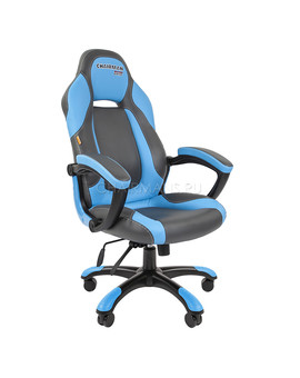 Кресло геймерское Chairman GAME 20 экопремиум серый/голубой, изображение 1