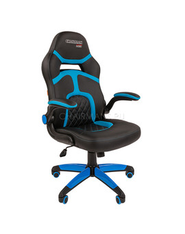 Кресло геймерское Chairman GAME 18 экопремиум черный/голубой, изображение 1